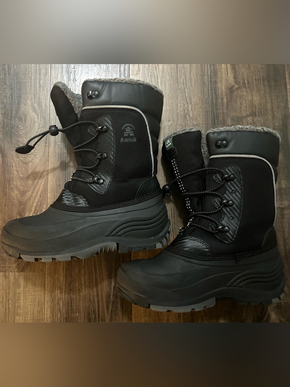 Kamik Boys And Girls Luke 3 Boots Waterproof Insulated Snow Black/Gray Size 5Y